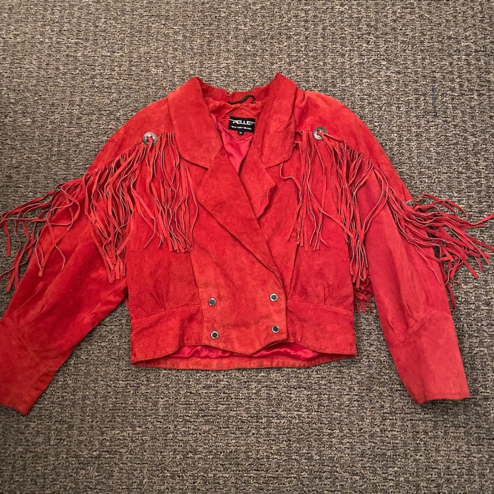 Vintage Fringe Leather Jacket